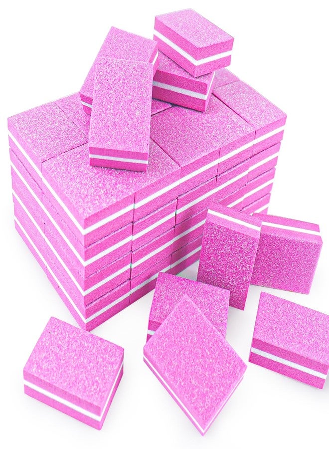 TKYZMS 50Pcs Pink Sponge Nail Buffers,100/180 Grit Mini Nail Files,Mini Buffer Block Nail File for Acrylic & Natural Nails,Double-Sided Buffing Blocks for Manicure & Pedicure, Salon & Home Use - Image 1
